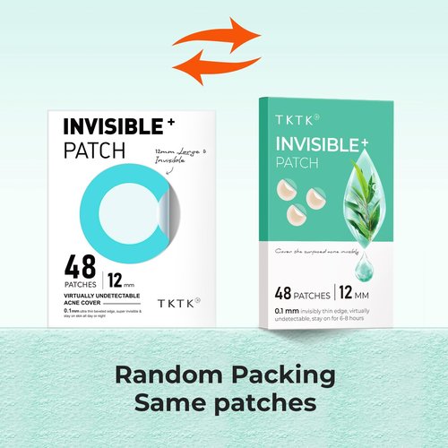 TKTK Pimple Patches, 12 mm Invisible Acne Patches for Face with Salicylic Acid, 0.01cm Extra Thin Outer Edge, Hydrocolloid Zit Patch for Pustule, Whitehead, Cystic Acne Spot, 48 Count