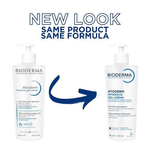 Bioderma Atoderm Intensive Gel-Cream - Soothing Moisturizer for Dry & Sensitive Skin | 24-Hour Hydration, 16.9 Fl Oz