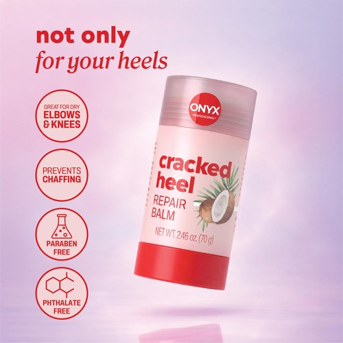 Onyx Professional Cracked Heel Repair Balm Stick for Dry Cracked Feet Treatment, Coconut Scent, 1 pack - Moisturizing Foot Balm, Rolls On, Cracked Heel Treatment