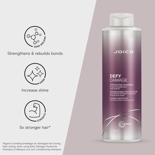 Joico Defy Damage Shampoo - Protect Color-Treated Hair | Strengthen Bonds & Preserve Color | Moringa Seed Oil & Arginine