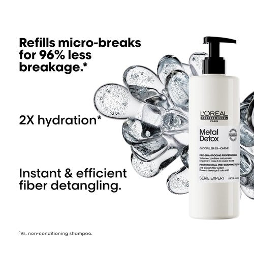 L'Oréal Professionnel Paris Metal Detox Shampoo & Pre-Treatment Set - Paraben & Sulfate-Free, Protects Color & Adds Shine for Dry or Damaged Hair