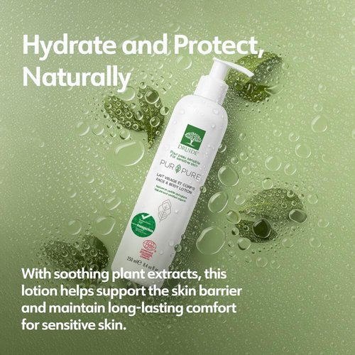 Pur&Pure Face & Body Moisturizer - Organic Ultra-Gentle Lotion for Sensitive Skin, 250 ml (8.4 oz)