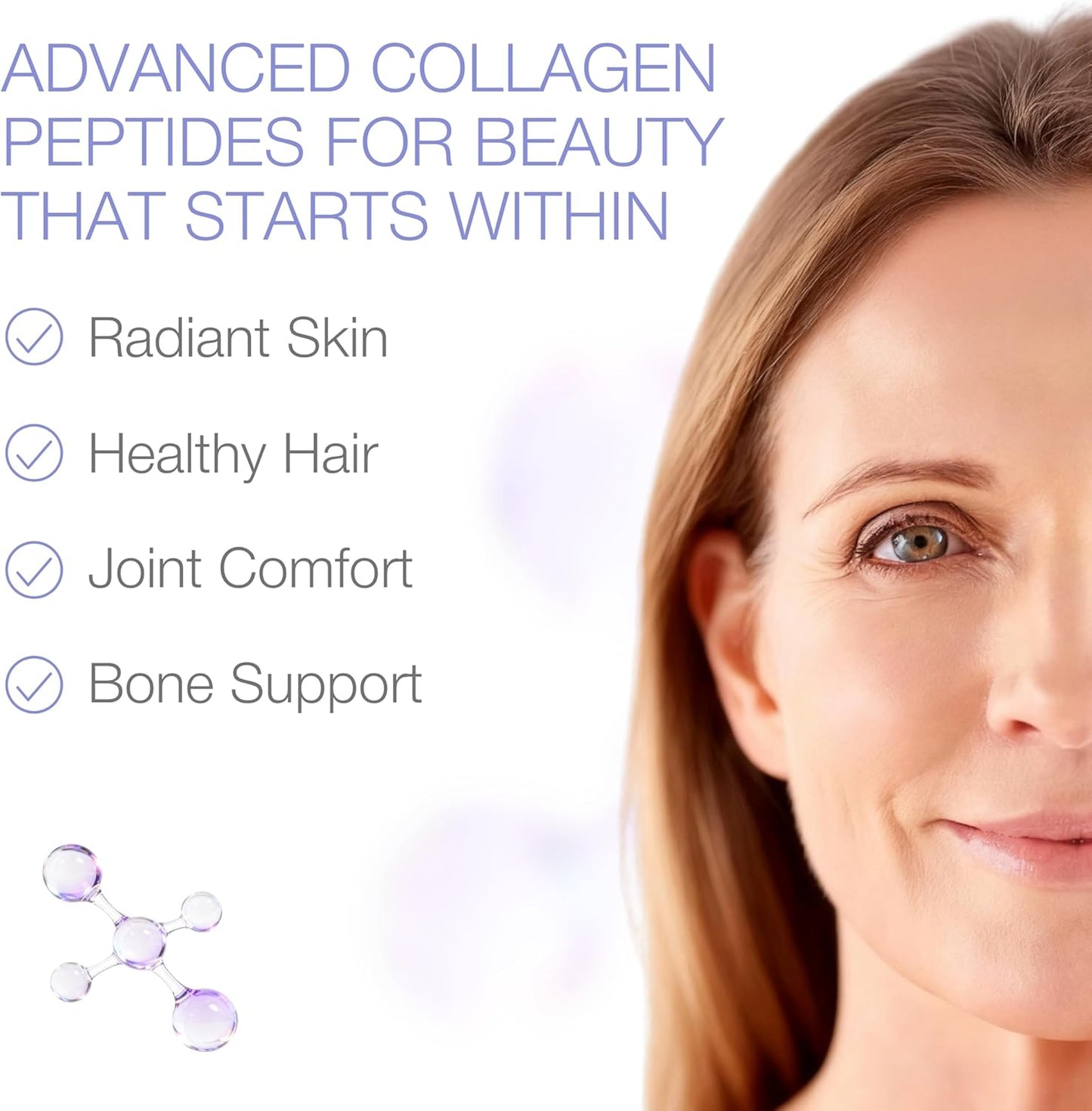 YOUN Beauty Collagen Powder | Unflavored Multi-Collagen Peptides for Skin Health - 30 Servings