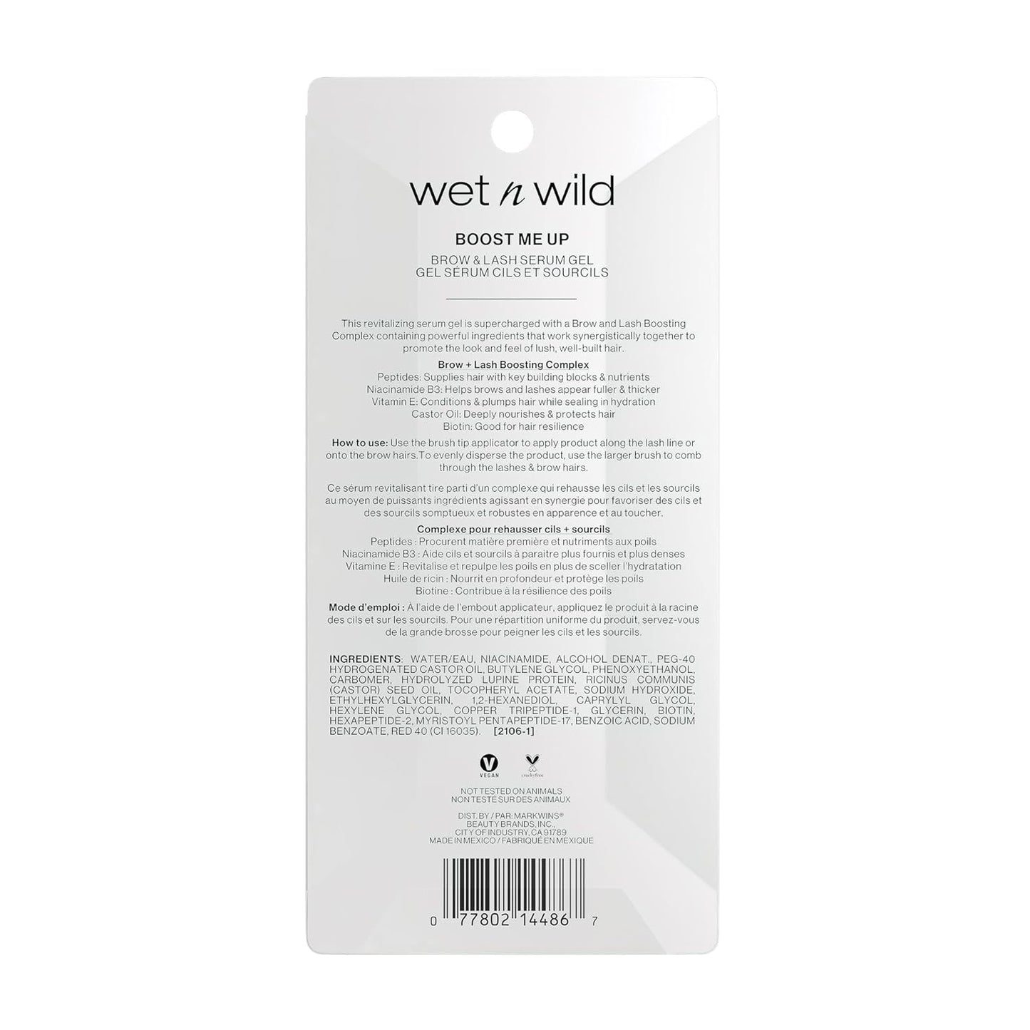 Wet n Wild Boost Me Up Brow & Lash Serum - Growth Enhancing Formula for Fuller Lashes & Brows