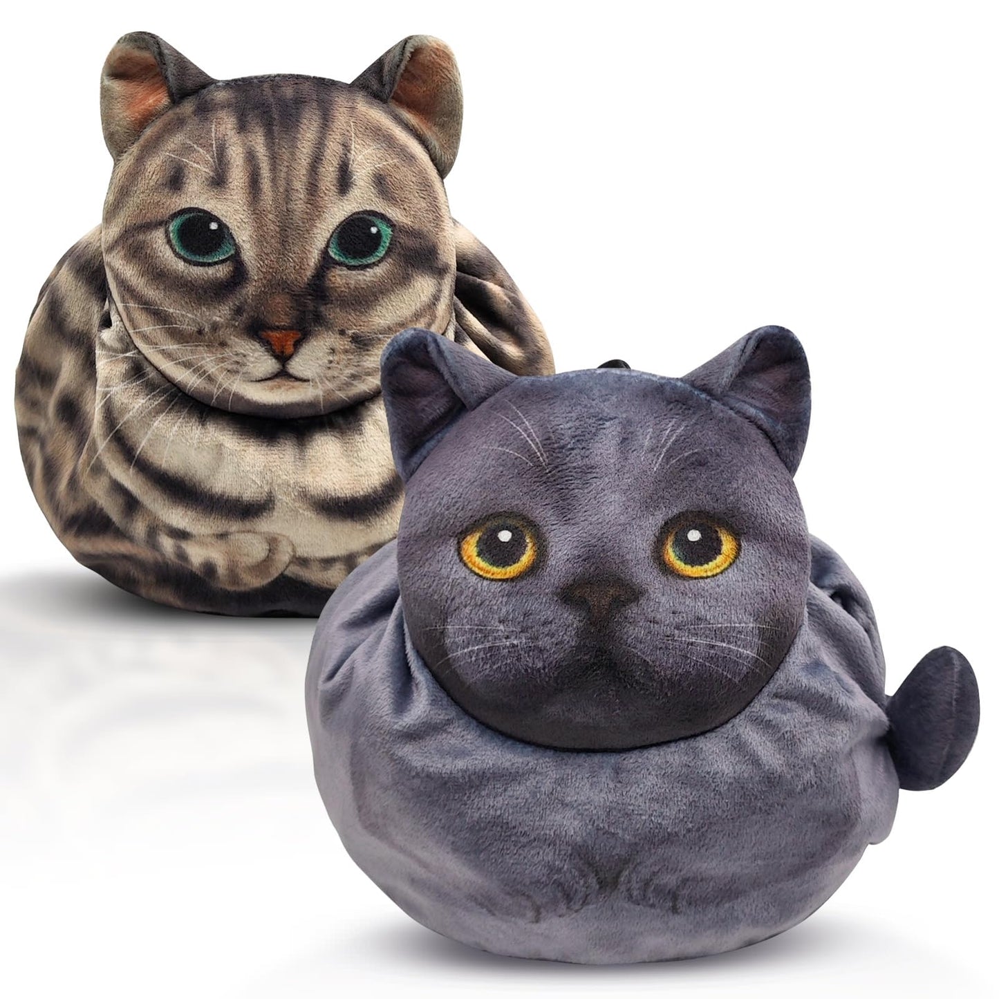 Openhahaha Drawstring Makeup Bag, Cat Makeup Bag, Travel Makeup Organizer, Cosmetic Pouch Bag, Cat Gift for Women, Lay Flat Makeup Bag Gifts for Cat Lovers(2-Pack)