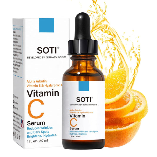 Skiennix Vitamin C Face Serum 20% - Anti-Aging Formula with Hyaluronic Acid & Alpha Arbutin | 1 fl. oz. (30ml)