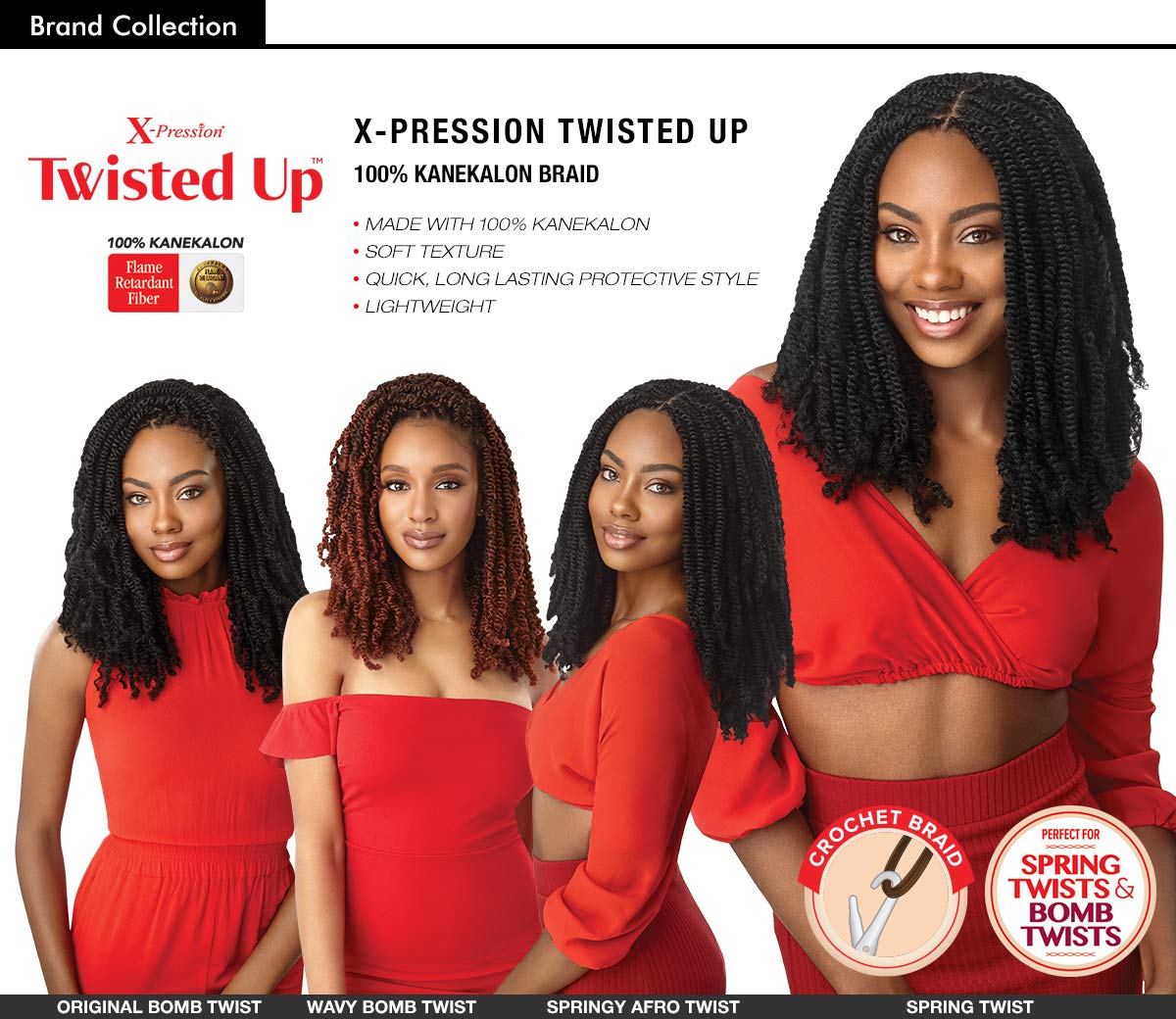 MULTI PACK DEALS! Outre Crochet Braids X-Pression Twisted Up Wavy Bomb Twist 12" (5-PACK, 2T1B/425)