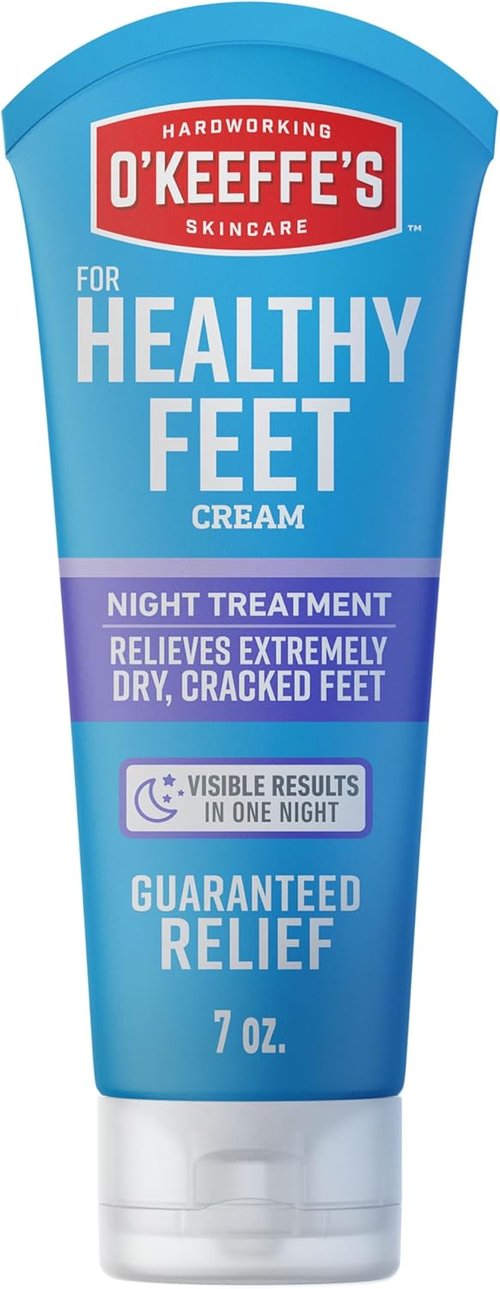 O'Keeffe's Healthy Feet Night Treatment Foot Cream - 7 oz Tube | Overnight Relief for Cracked, Dry Feet