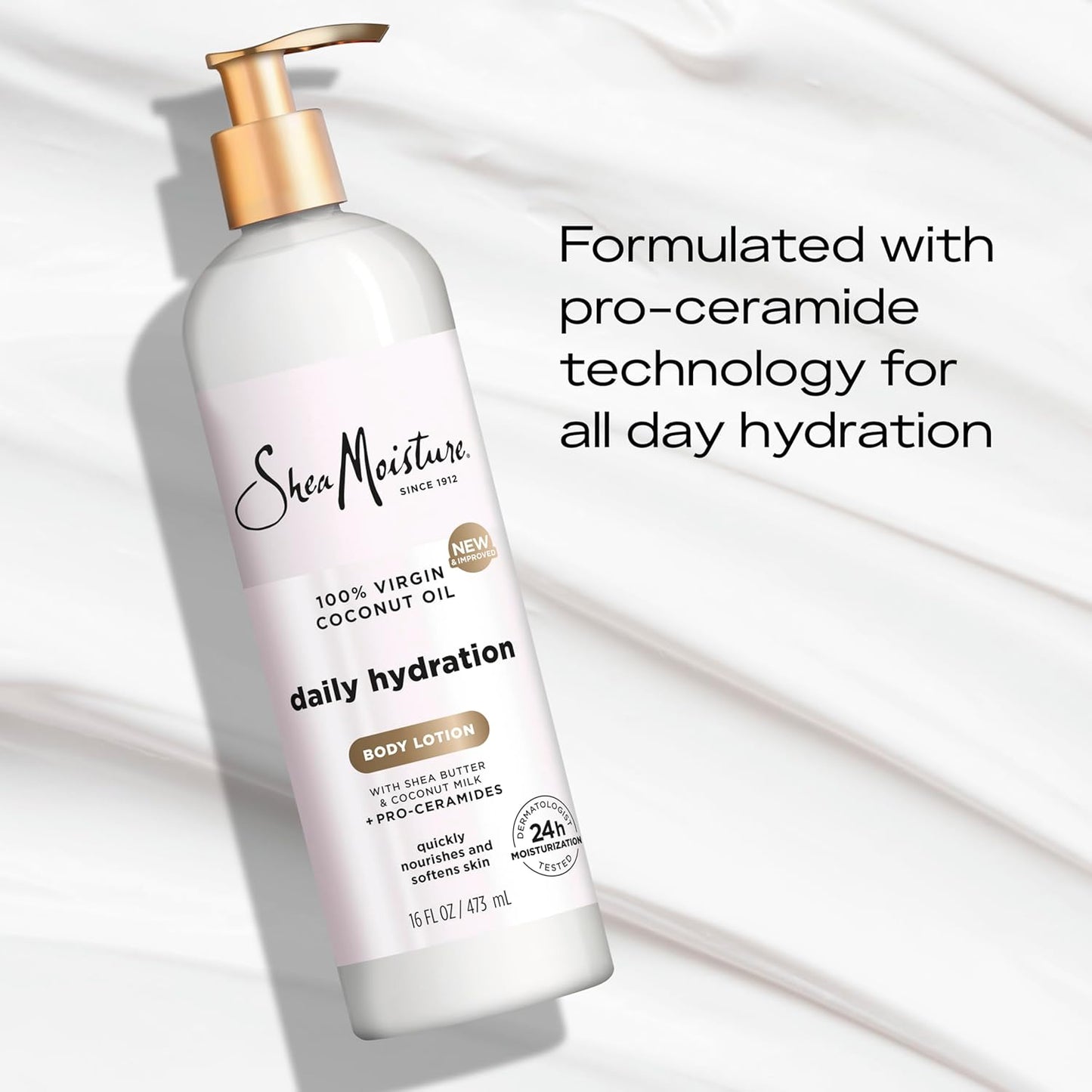 SheaMoisture Daily Hydration Body Lotion - Nourishing Coconut Oil & Shea Butter, 24H Moisturizing, 16 oz