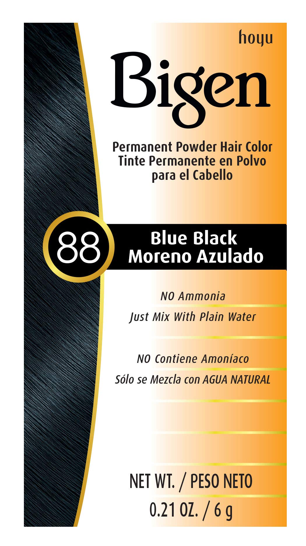 #88 Blue Black Bigen Permanent Powder - 6 Pack