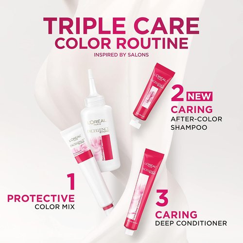 L'Oreal Paris Excellence Creme Hair Color - 5AB Mocha Ash Brown | 100% Gray Coverage, Pack of 3