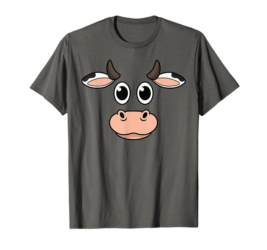 Cow Head Halloween Costume Farm Animal Farmer Farming Cattle T-Shirt