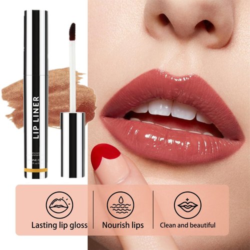 Veldoro Lip Stain, Lip Stain Peel, Lip Liner Stain Peel Off, Long Lasting Lip Tint Stain Peel Off Waterproof, Peel Off Lip Liner Stain Nude, for All Skin Types (Light Brown, Large)