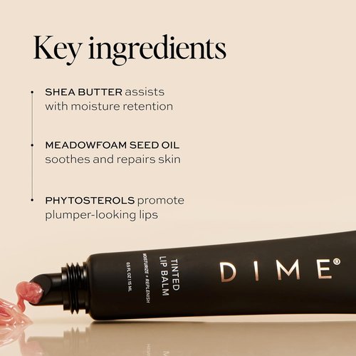 DIME Beauty Tinted Lip Balm - Hydrating Vegan & Cruelty-Free Lip Care in Desert Rose, 0.5 oz / 15 ml