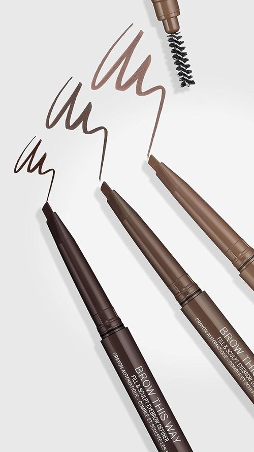 Rimmel Brow This Way Eyebrow Definer - Double-Ended Pencil for Sculpting & Definition | 003 Dark Brown, Vegan Formula, 0.01 oz
