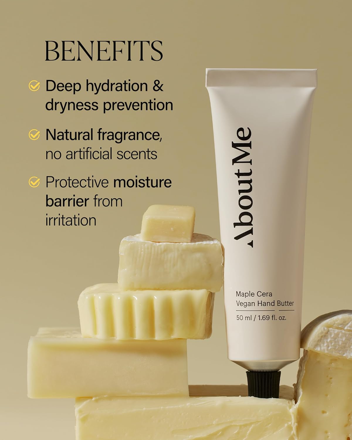 About Me Maple Cera Vegan Hand Butter - Moisturizing Hand Cream with Evening Primrose Oil & Ceramide NP - 1.69oz, 50ml