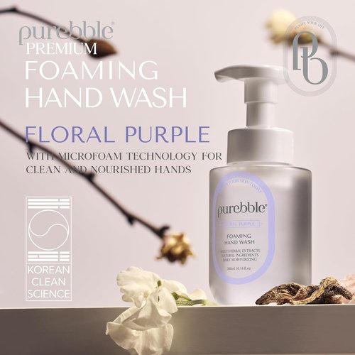 Floral Purple Foaming Hand Wash - Hydrating Hyaluronic Acid Formula | Botanical Ingredients | 10.14 fl oz
