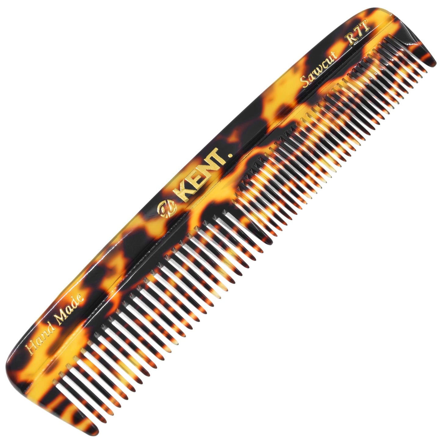 KENT Hair Comb, Fine and Wide Tooth Handmade Pocket Comb for Men, Best Beard Comb and Mustache Comb for Grooming and Styling, Sawcut Kent Comb Made in England, 3 Pack (Yellow Tokyo)