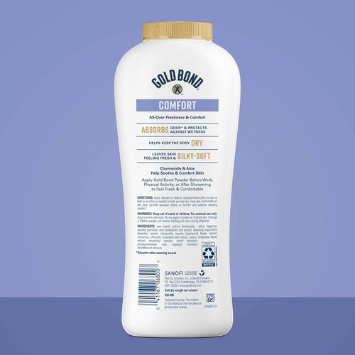 Gold Bond Comfort Body Powder - Talc-Free, Fresh Clean Scent with Aloe & Chamomile | 10 oz, Pack of 2