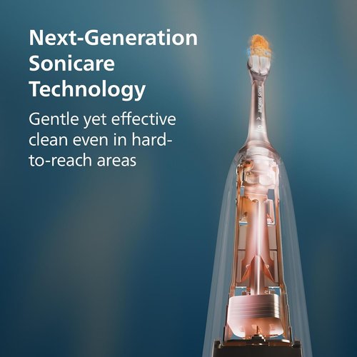 Philips Sonicare 7300 Series Electric Toothbrush - Advanced Sonic Technology, Pressure Sensor, 12 Settings | Light Pink, HX7422/04