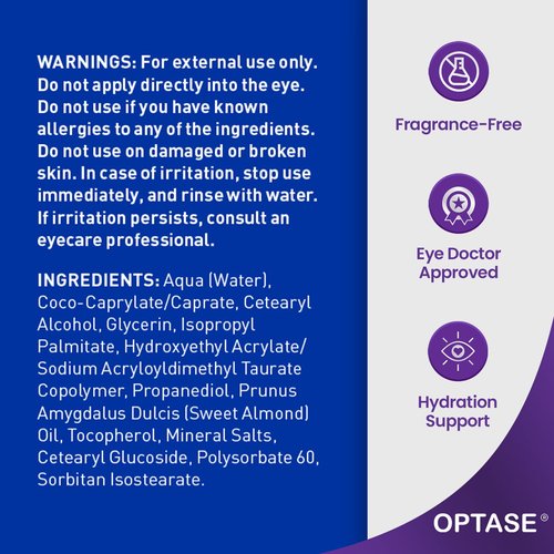 Optase LIFE Sensitive Eye Daily Renewal Cream - Hydrating Formula for Dry, Sensitive Eyes - 15 ML