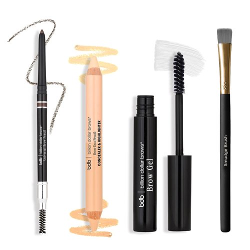 Billion Dollar Brows Best Sellers Kit - Universal Brow Pencil, Duo Pencil, Gel & Smudge Brush for Defined Brows