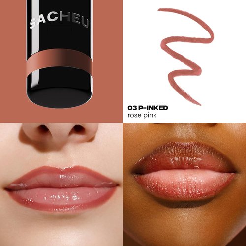 Sacheu Lip Liner - Long Lasting Waterproof Lip Tint with Hyaluronic Acid & Vitamin E | Vegan & Cruelty-Free (p-INKED)
