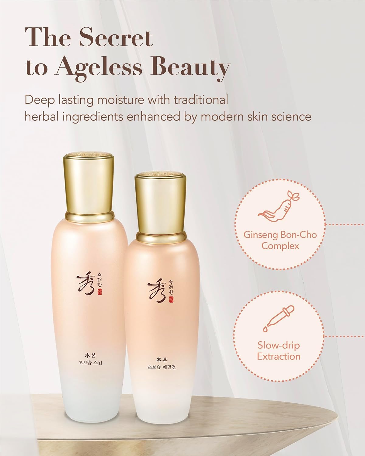Sooryehan Bon Extra Moisture Korean Skin Care Gift Set - Luxury Hydrating Toner, Emulsion, Cleansing Foam & Eye Cream (13.01 Fl Oz)
