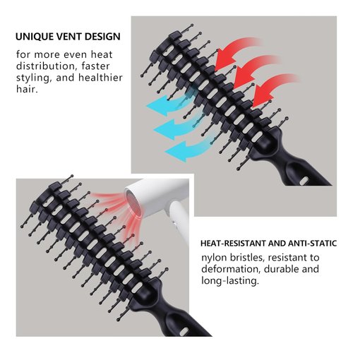 PERFEHAIR Vented Hair Brush - Lightweight Detangling & Quick Blow Drying for Fine to Medium Hair