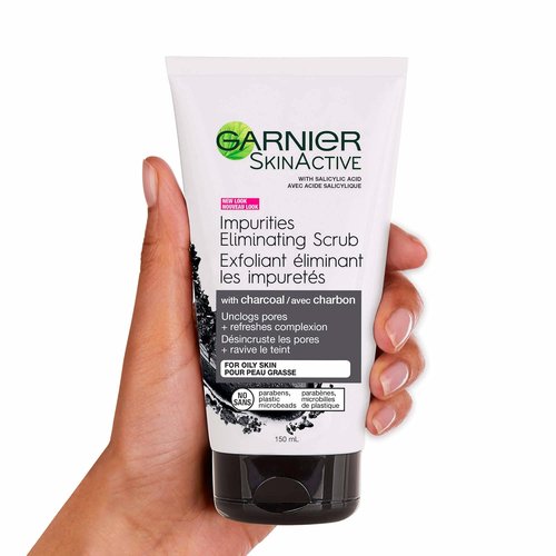 Garnier SkinActive Charcoal Scrub - Blackhead Eliminating Formula | 5 Fl Oz (150mL)