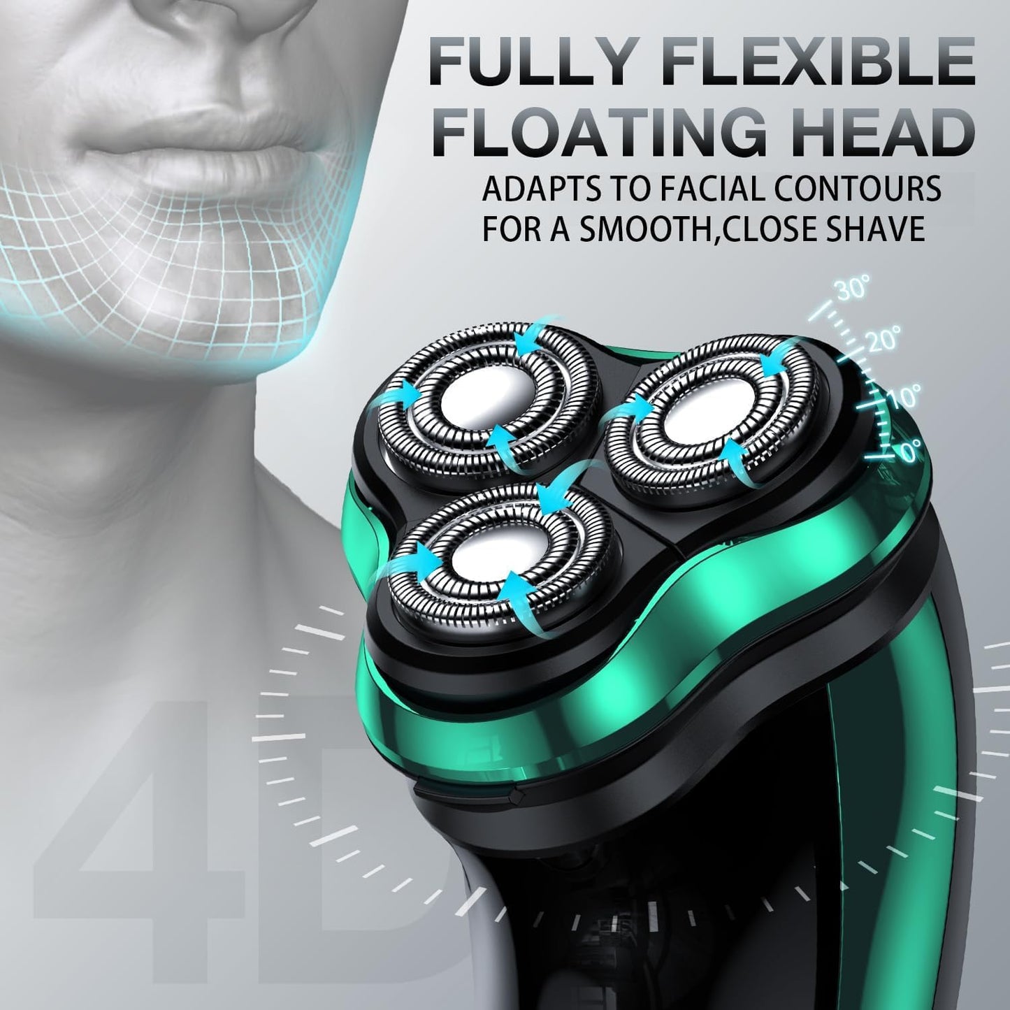 Skiennix Electric Razor for Men - Cordless Rechargeable Rotary Shaver with Pop-Up Trimmer | IPX6 Waterproof, Travel-Friendly Design