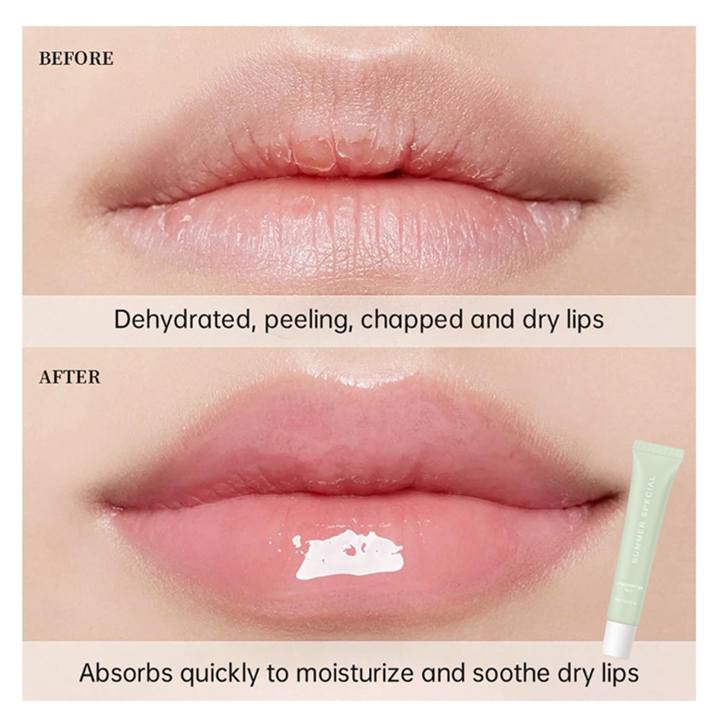 Summer Special Lip Balm, Summer Special Lip Butter Balm 4 Color Lip Butter Balm for Hydration & Shine summer lip balm mini for Shine Hydration Sheer Tinted Soothing Lip Care (Mint 2PCS)