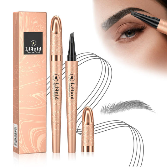 2024 New Magic 4-Tip Eyebrow Pencil - Upgraded 3D Long-Lasting Waterproof Microblading Eye brow Pencil Contouring Pen, Creating Natural Looking Brows Effortlessly (Gray,03#)