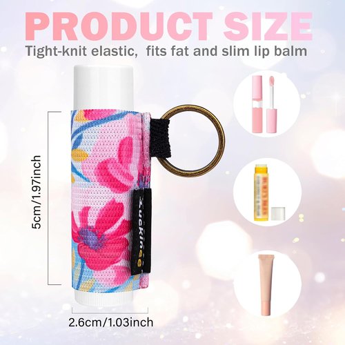 LUCKINEE Lip Balm Holder Keychain - 3PCS Lip Gloss & Lipstick Pouch - Perfect for ChapStick & Burt's Bees