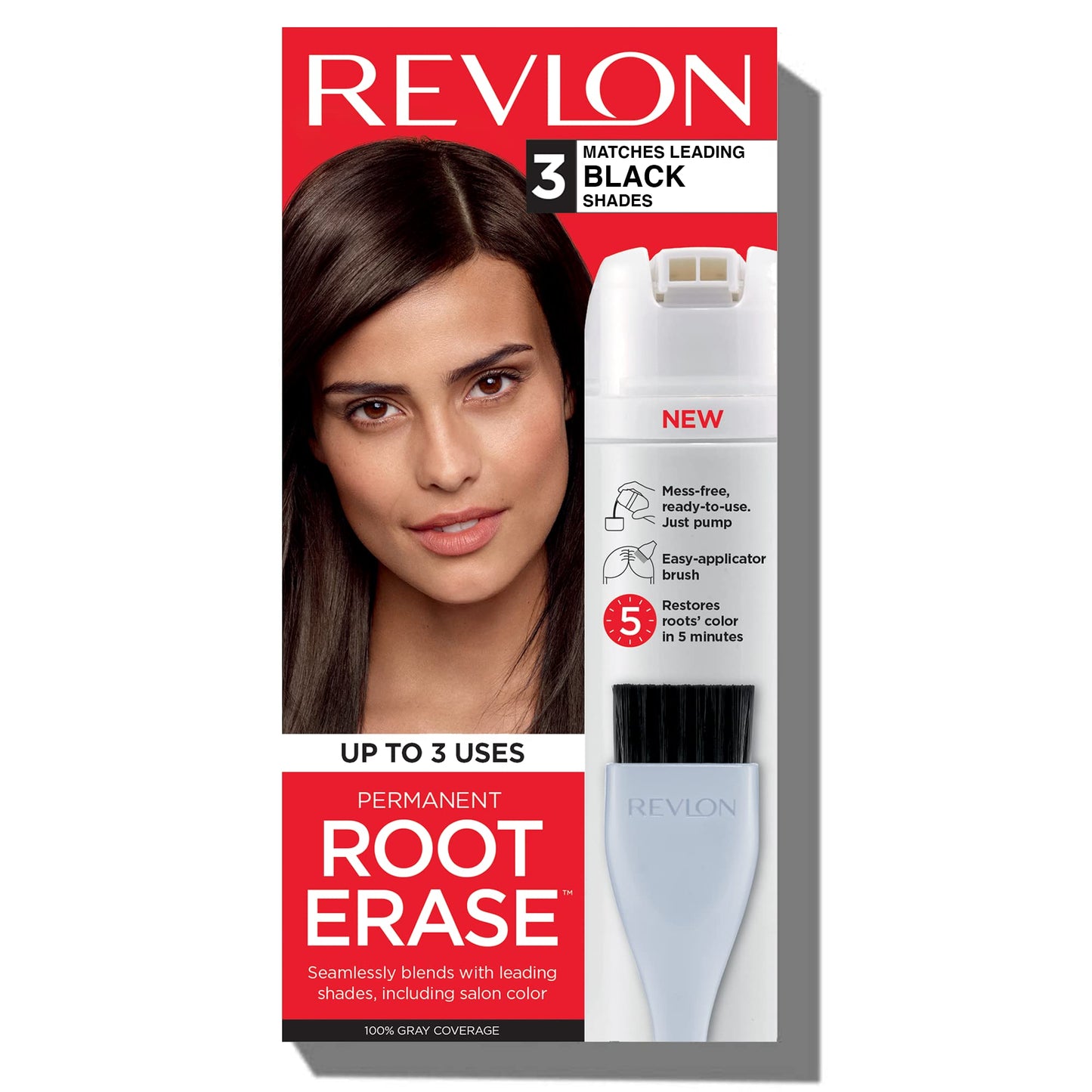 Revlon Permanent Hair Color, Permanent Hair Dye, At-Home Root Erase with Applicator Brush for Multiple Use, 100% Gray Coverage, Light Golden Brown (6G), 3.2 Fl Oz