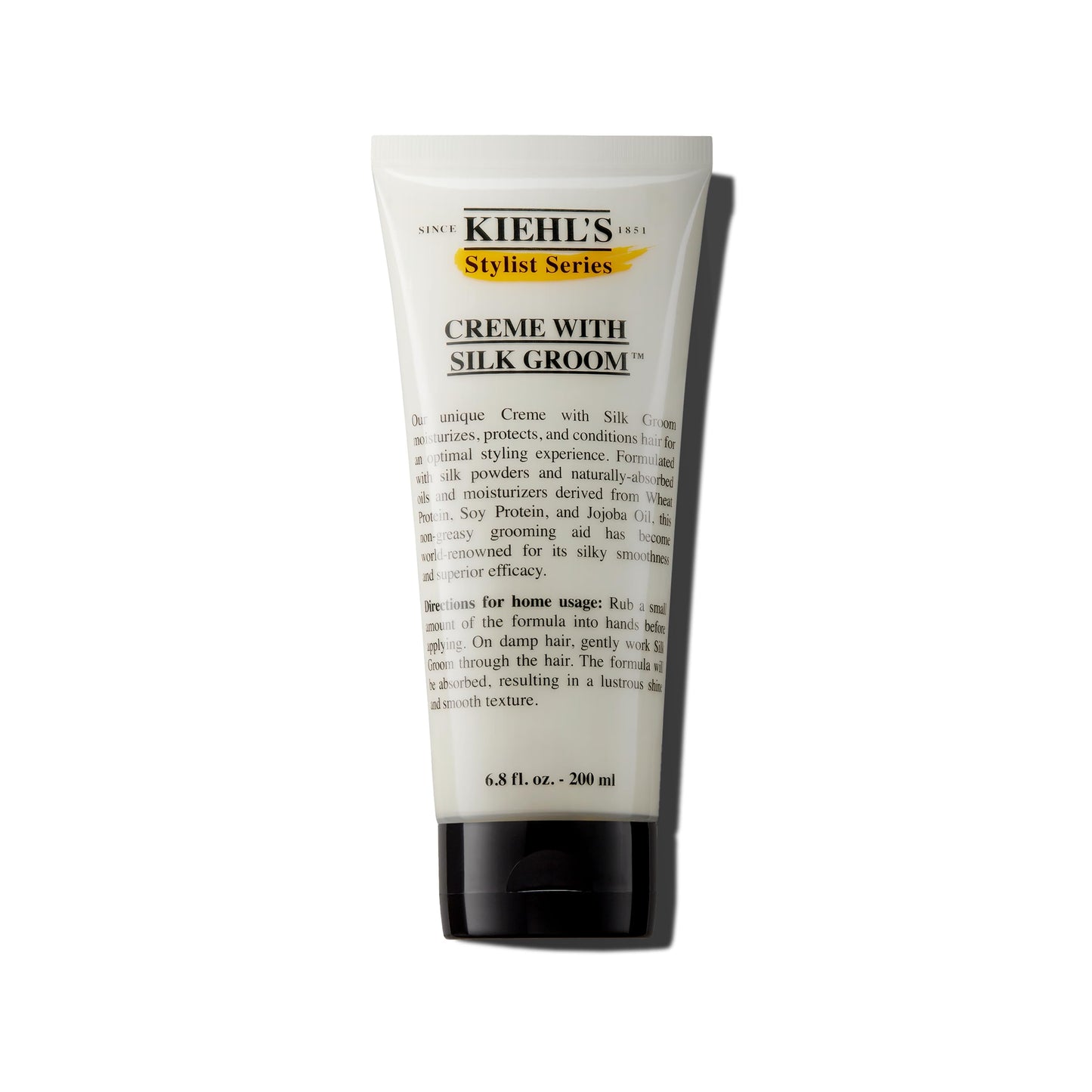 Kiehl's Crème with Silk Groom, Non-greasy Hair Styling Cream, Helps Moisturize & Smooth Hair, Adds Lustrous Shine, with Jojoba Oil, for All Hair Types - 6.8 fl oz