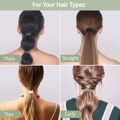 150 Pcs Seamless Elastic Hair Ties No Damage for Thick & Thin Hair, Ponytail Holders, Elastics, Soft Pony Tails Bands for Women, 5 Colors