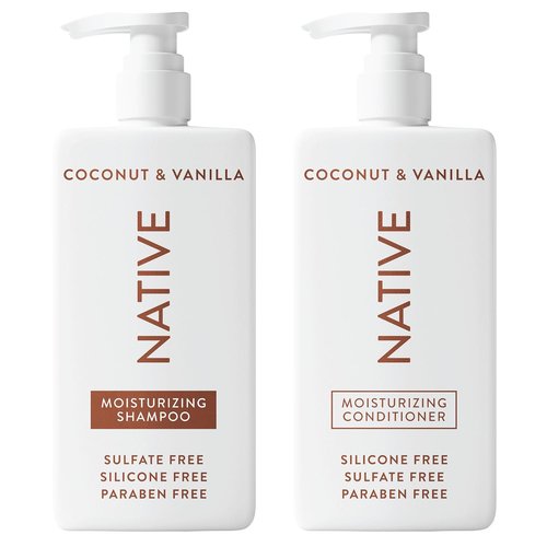 Native Coconut & Vanilla Shampoo & Conditioner - Naturally Derived, Sulfate & Dye Free | All Hair Types, 2-Pack