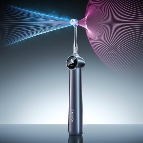 RANVOO AirJet X5 Electric Toothbrush - New-Gen Jet Clean for Maximum Tartar Removal | 60-Day Battery Life, 3 Pro Brush Heads, Space Gray