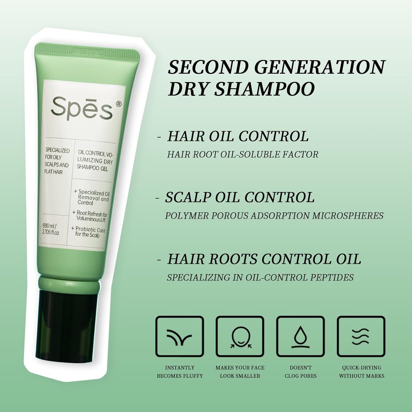 Skiennix Dry Shampoo - Oil Control Volumizing Gel with Plant Ingredients | 24-Hour Oil Control, Cedar Scent (5ml x 5)
