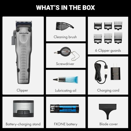 FXONE LO-PROFX Professional Cordless Clippers - Interchangeable Battery for Ultimate Grooming