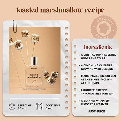 Just Juice Toasted Marshmallow - Vanilla Perfume for Women and Men - Gourmand Perfume with Caramel, Marshmallow, Amber Notes - 3.4 oz