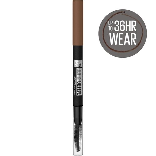 Maybelline TattooStudio Waterproof Eyebrow Pencil - Long-Lasting, Pigmented Formula in Soft Brown, 1 Count