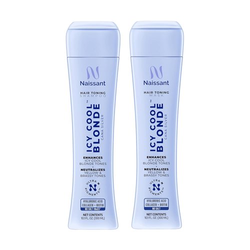 Naissant Icy Cool Blonde Purple Shampoo & Toning Mask Set - Neutralizes Yellow Tones | 2 x 10.1 Fl Oz
