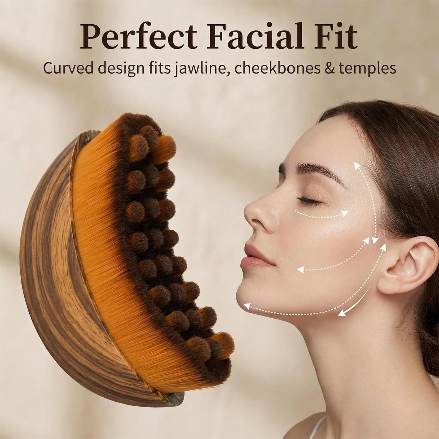 Skiennix Lymphatic Face Brush - Reduces Puffiness & Restores Definition | Gentle & Soft for Naturally Sculpted Skin