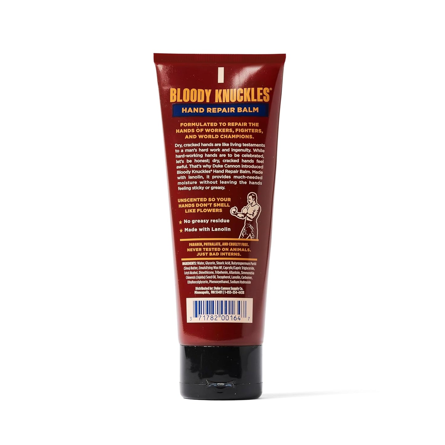 Duke Cannon Bloody Knuckles Hand Repair Balm - Unscented Moisturizing Cream for Dry, Cracked Hands | 3 oz Travel Size