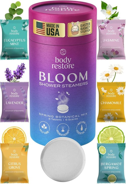 Body Restore Shower Steamers - Aromatherapy 6 Pack for Stress Relief & Relaxation | Perfect Easter & Birthday Gifts
