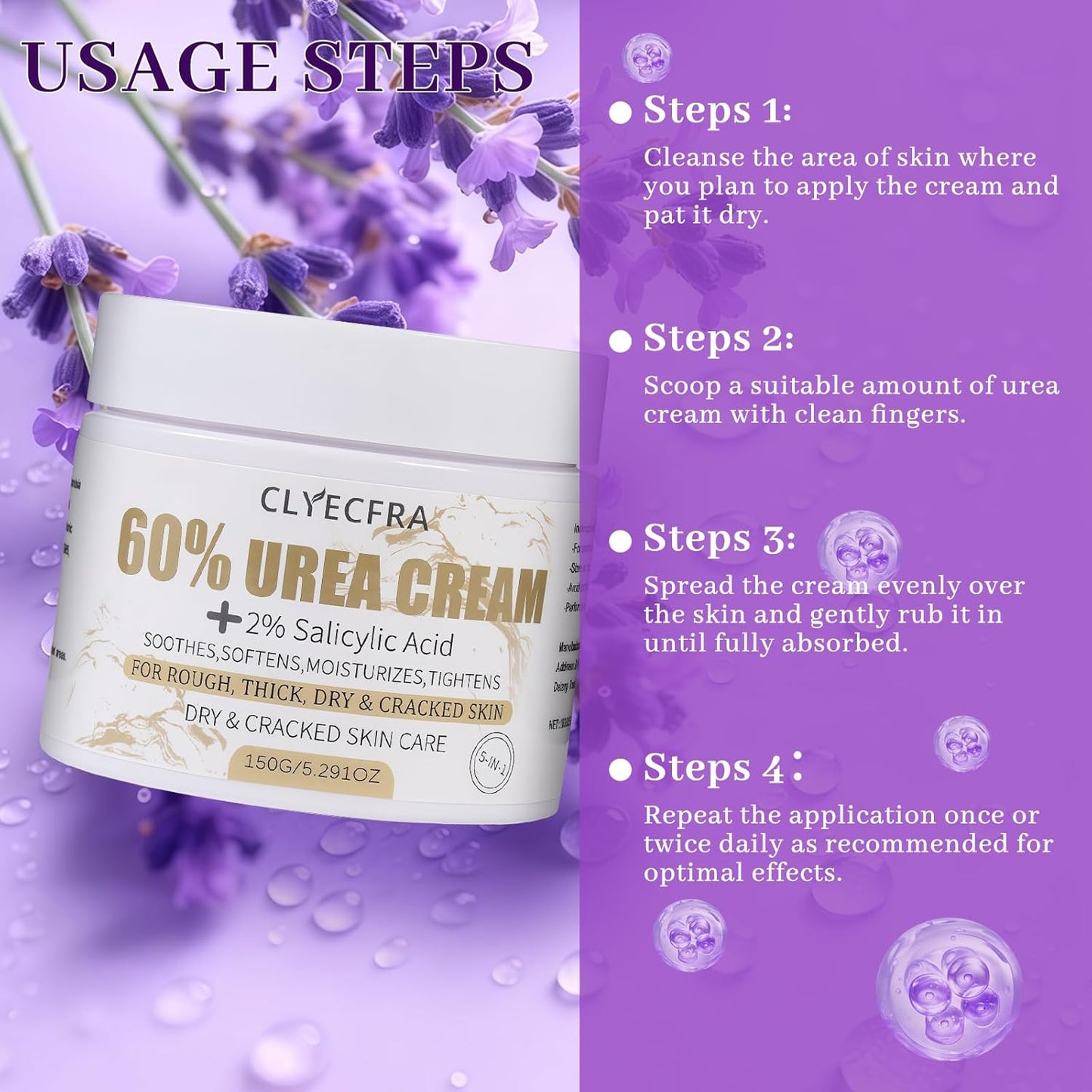 Urea Cream 60% by Skiennix - Maximum Strength 5-in-1 Moisturizer for Rough, Dry Skin | 150g