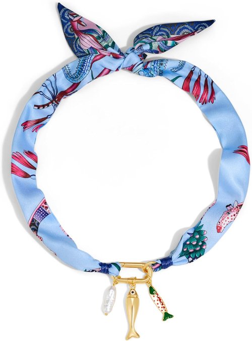CLASSYZINT Scarf Necklace - Heart Charms & Shell Design | Stylish Statement Choker Jewelry