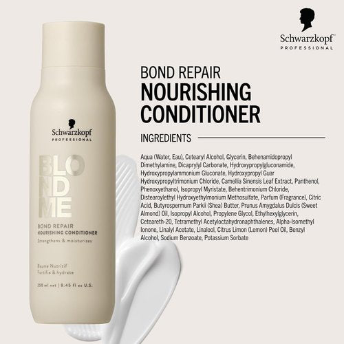 BlondMe Bond Repair Nourishing Conditioner - Moisturizes & Softens Blonde Hair | Lightweight & Detangling